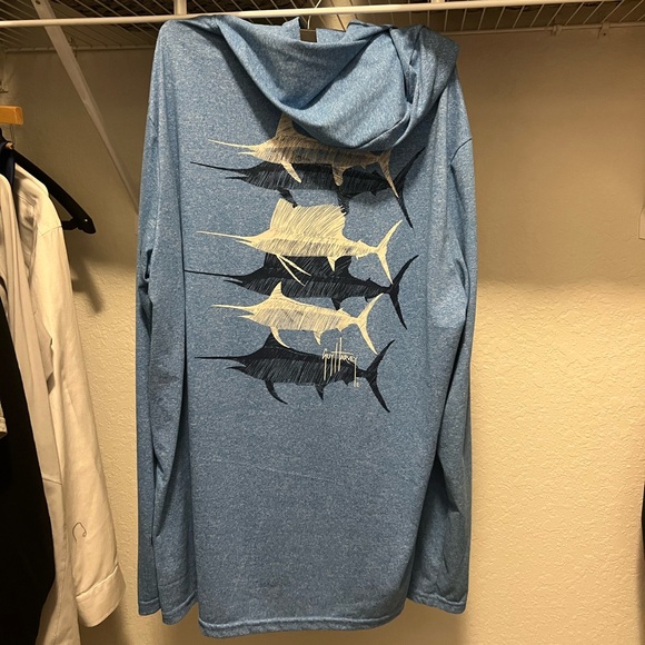 Guy Harvey Sketch Long Sleeve Performance Hoodie - Picture 1 of 2